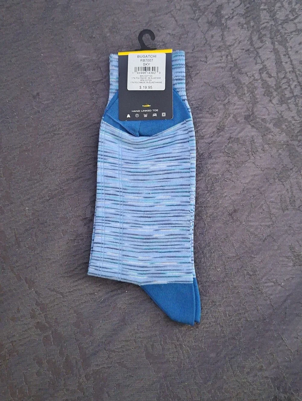 Bugatchi Light Blue & Royal Blue Striped Dress Socks